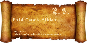 Malácsek Viktor névjegykártya